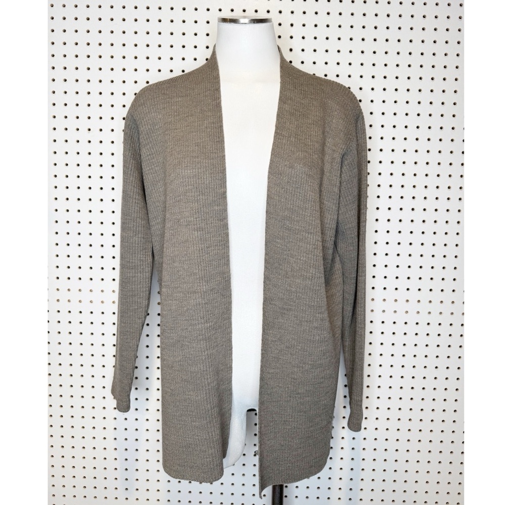 Eileen Fisher | Women's Open‎ Front 100% Premium Wool Cardigan Sweater